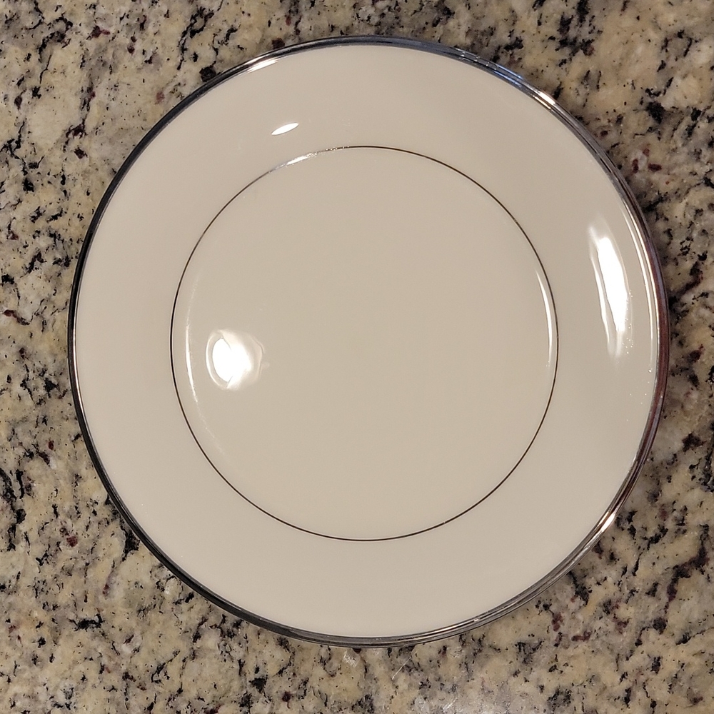 Lenox Solitaire China Dinner Plate with platinum trim.